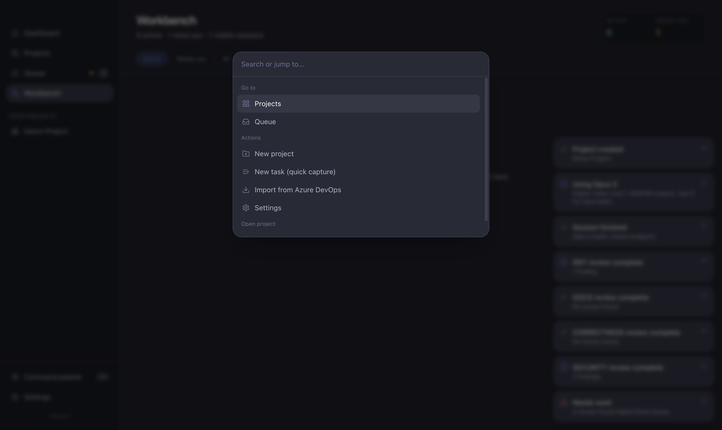 The command palette